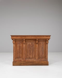 1900s French Neoclassical Wooden Bar with Carved Details
