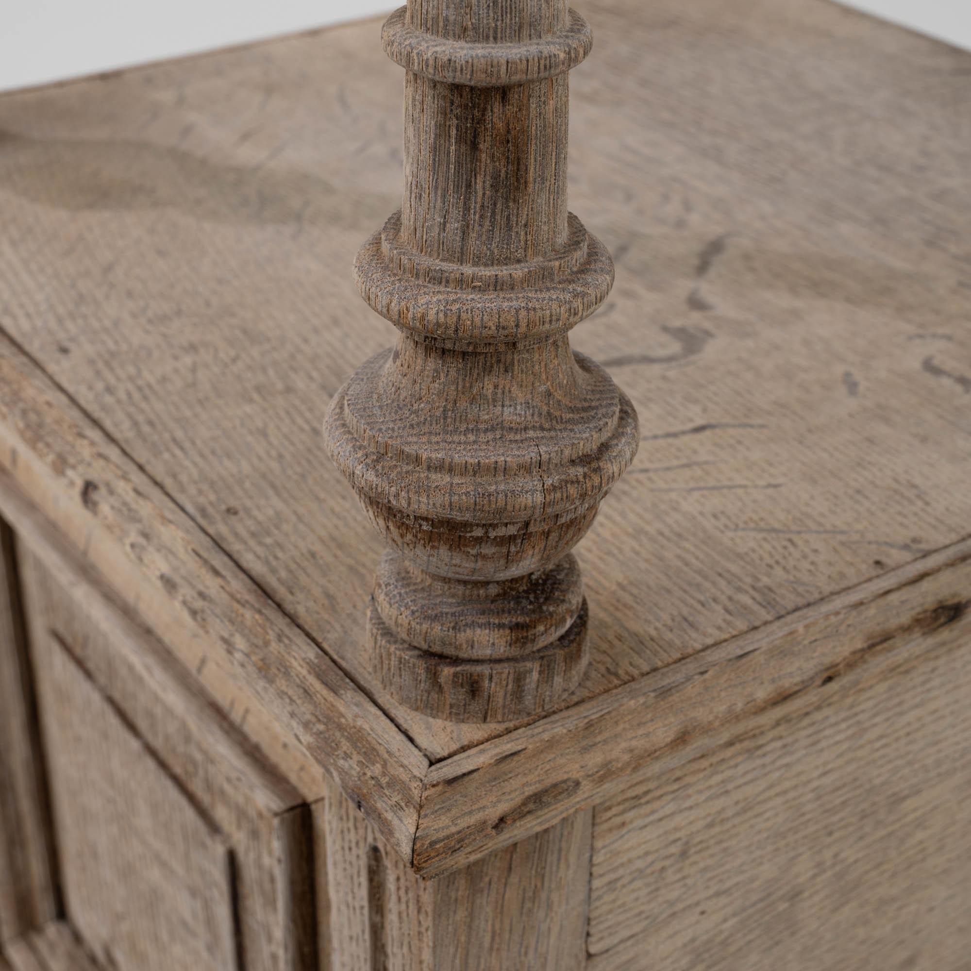 1900s French Oak and Marble Bedside Table 6
