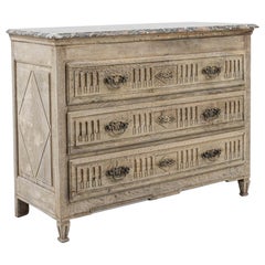 1900s French Oak and Marble Chest of Drawers