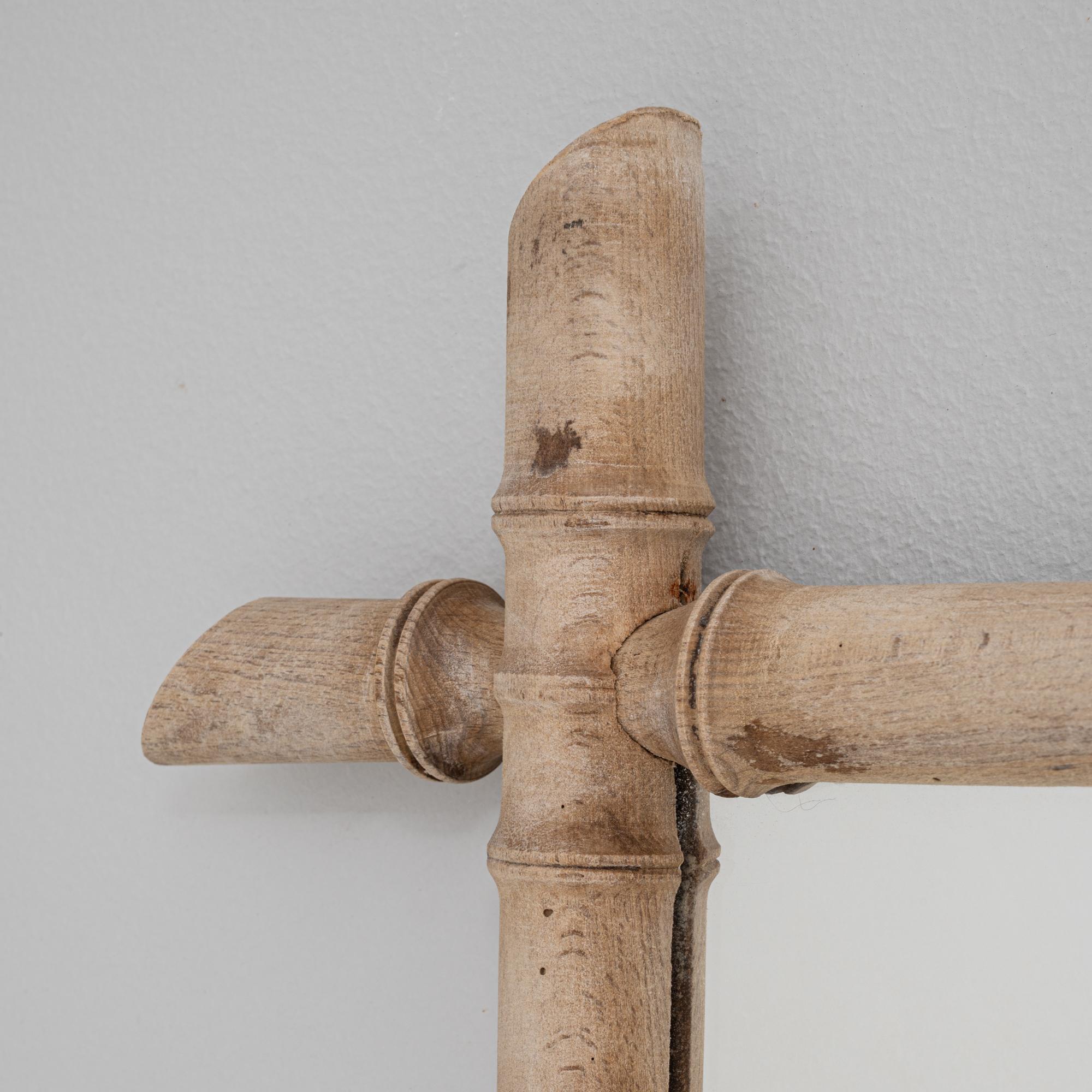 Specchio in stile bambù in Oak francese del 1900 in vendita 2