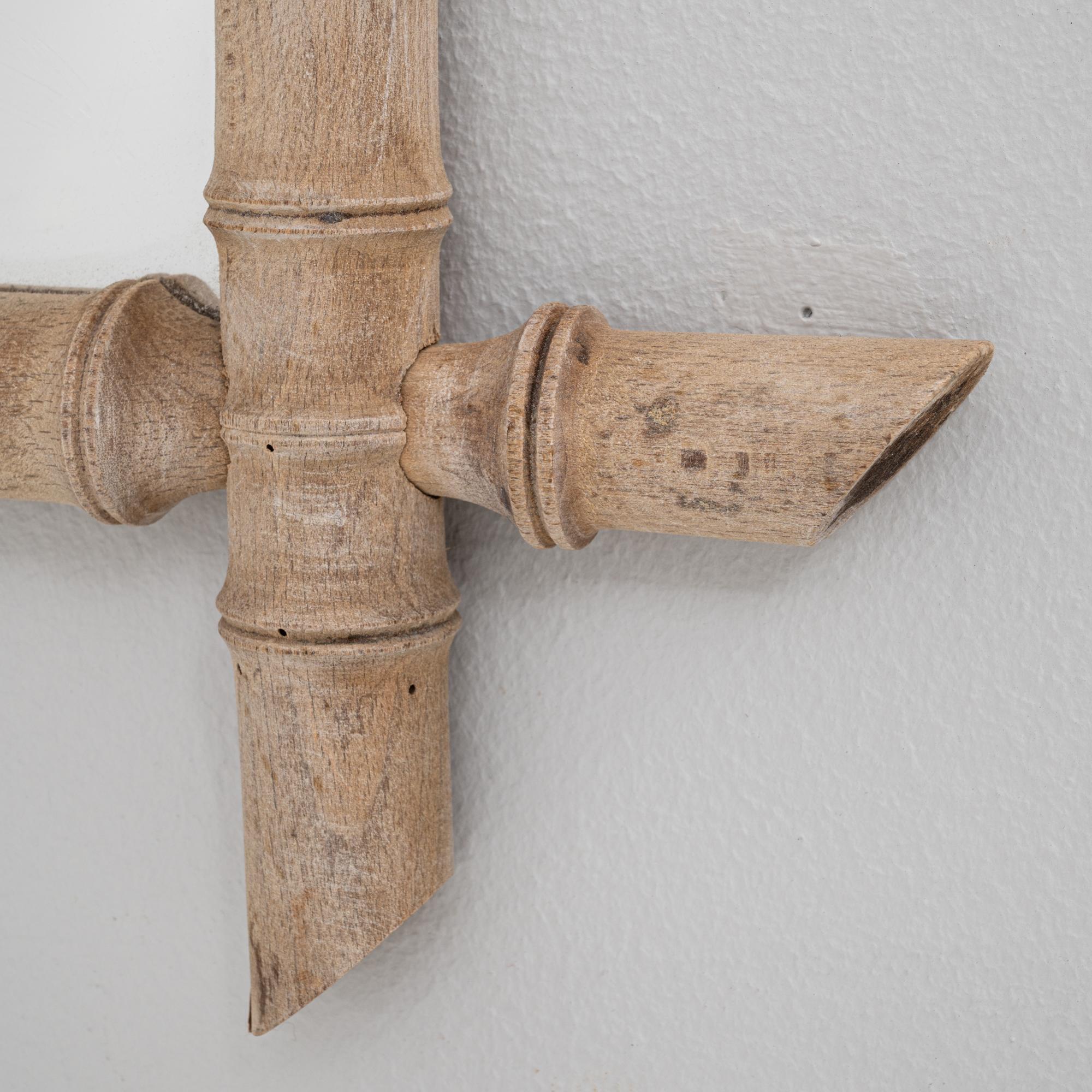 Specchio in stile bambù in Oak francese del 1900 in vendita 3