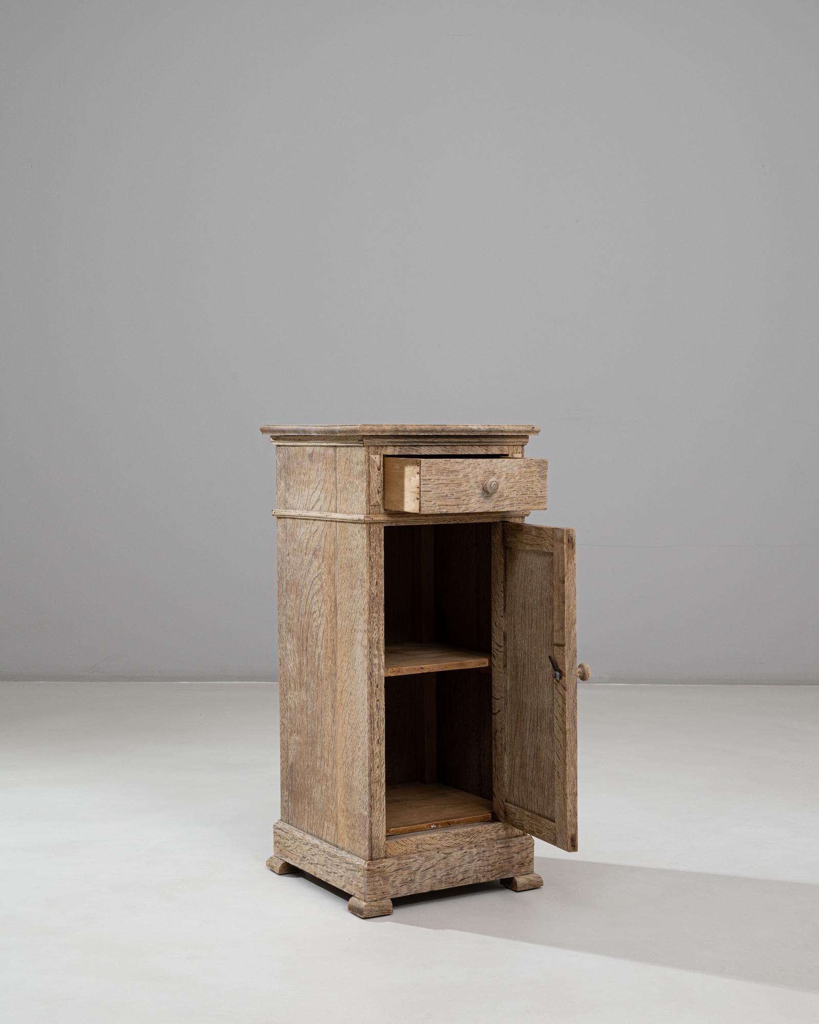 1900s French Oak Bedside Table With Drawer For Sale 1