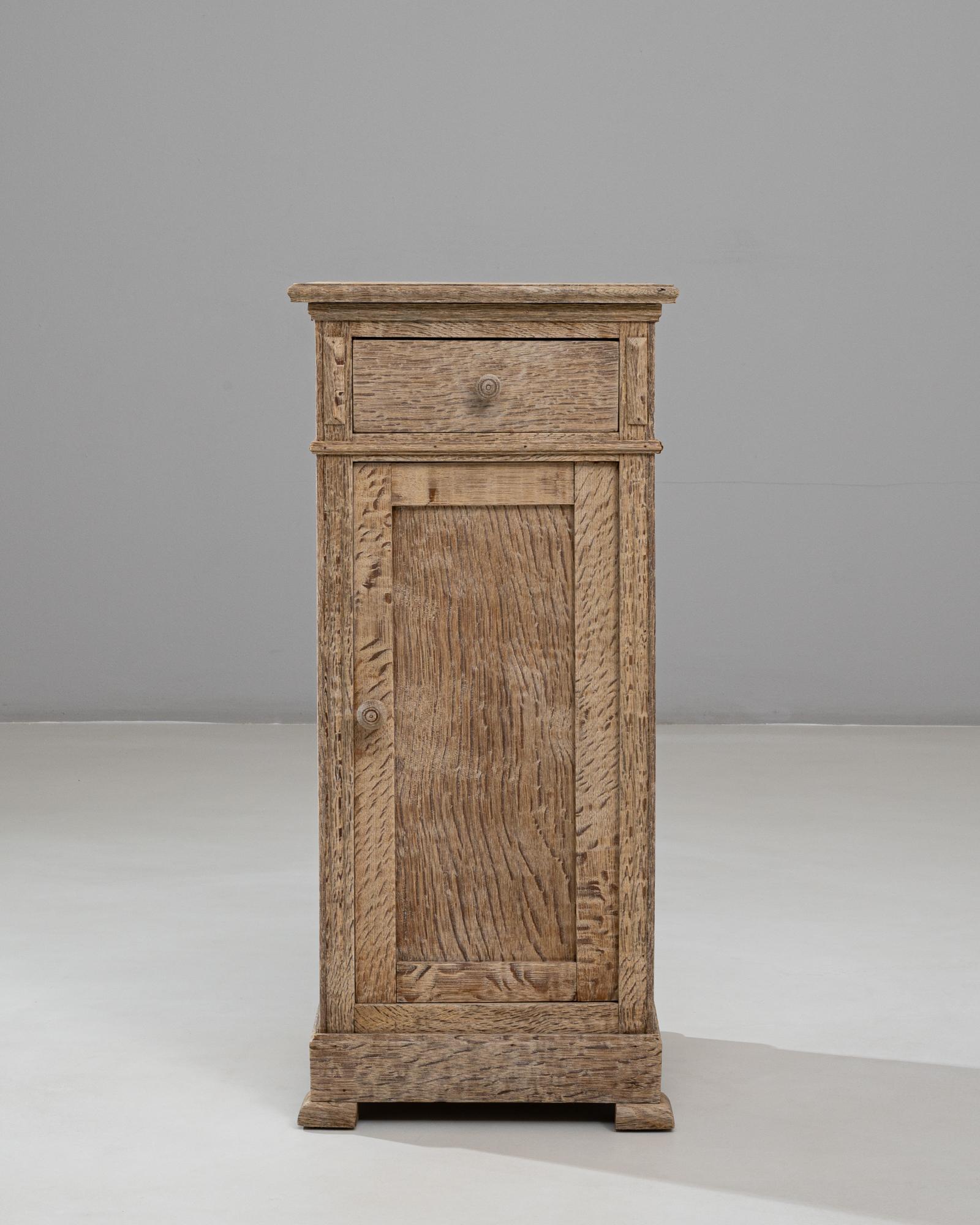 1900s French Oak Bedside Table With Drawer For Sale 5