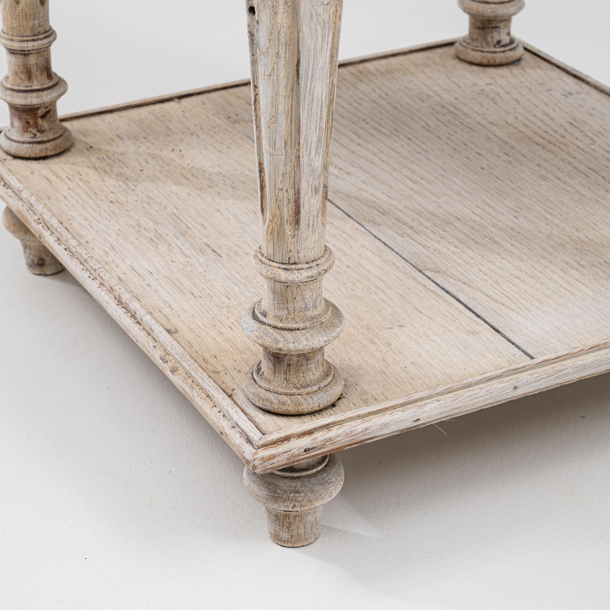 1900s French Oak Bedside Table With Marble Top in vendita 6