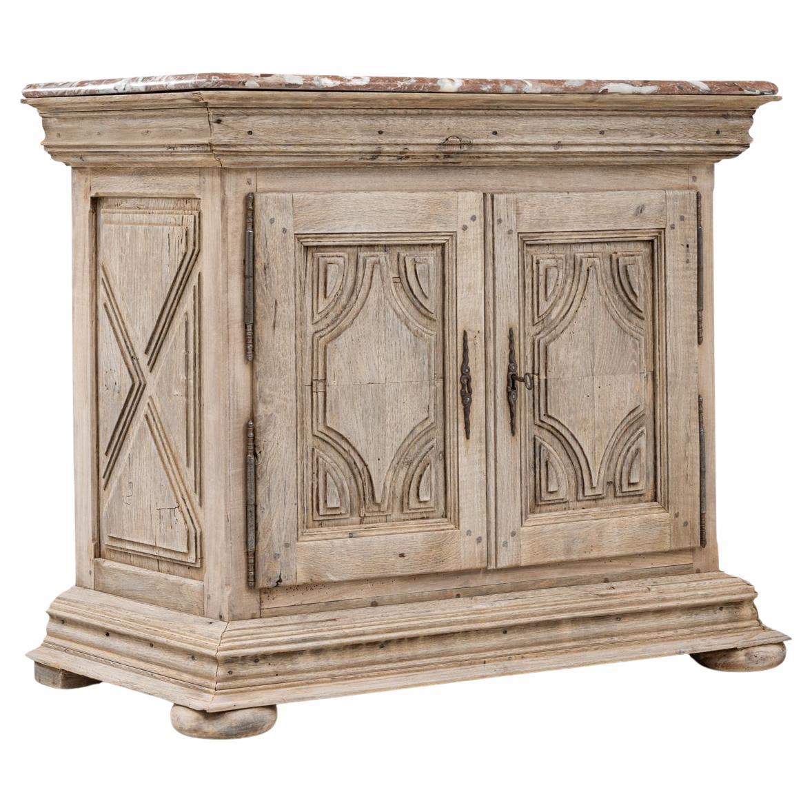 1900s French Oak Buffet With Marble Top