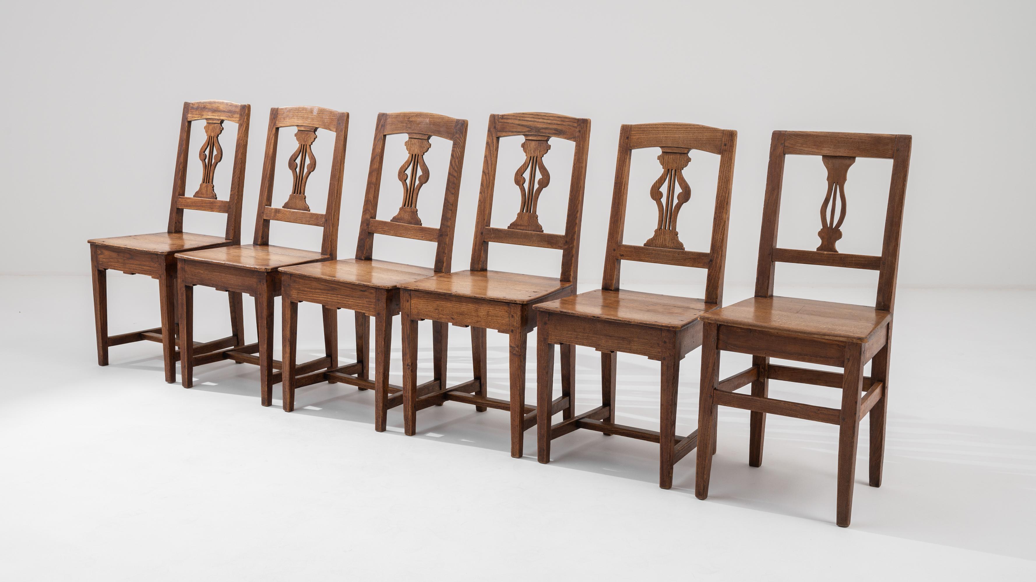 1900s French Oak Dining Chairs, Set of Six For Sale 6