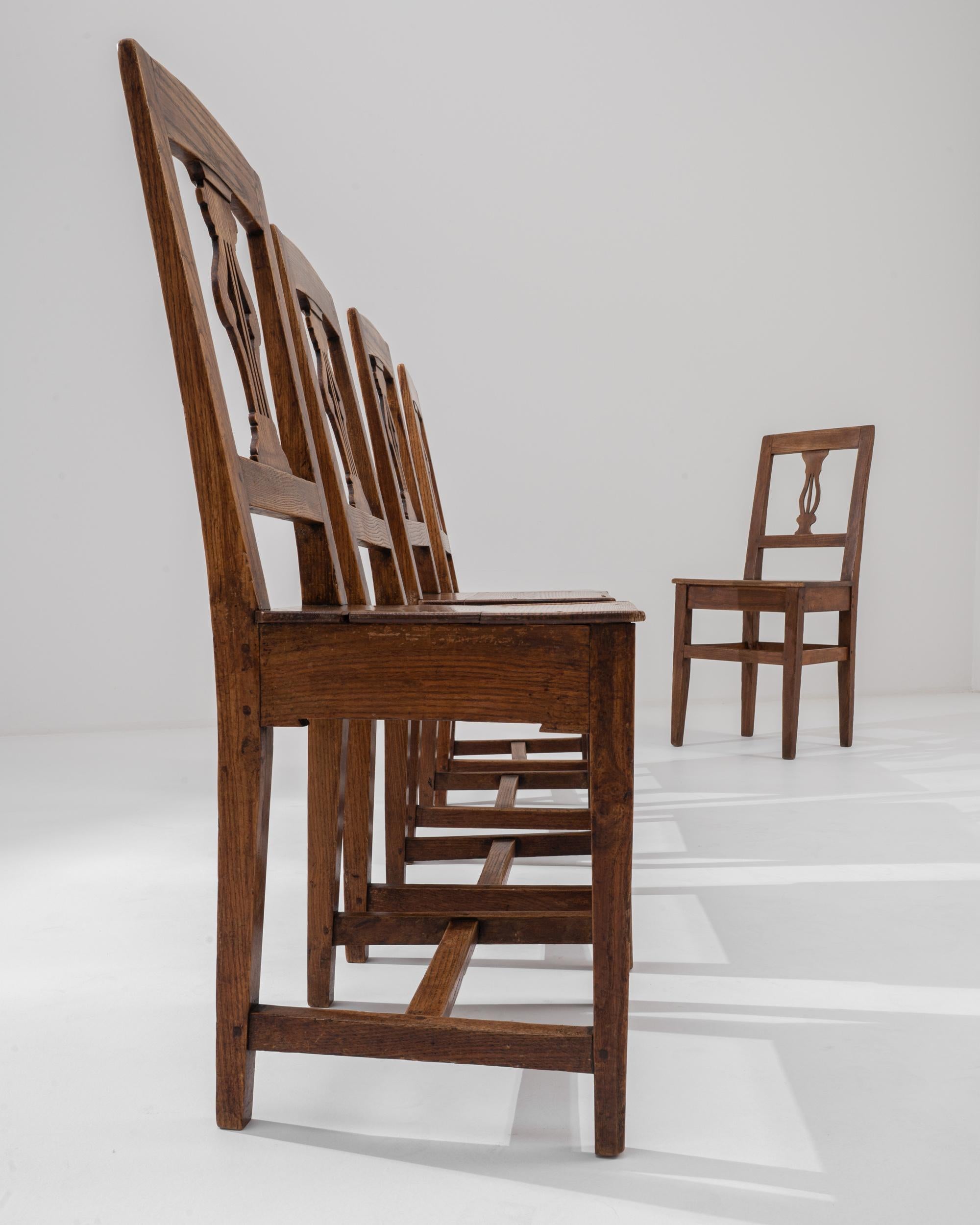 1900s French Oak Dining Chairs, Set of Six For Sale 3