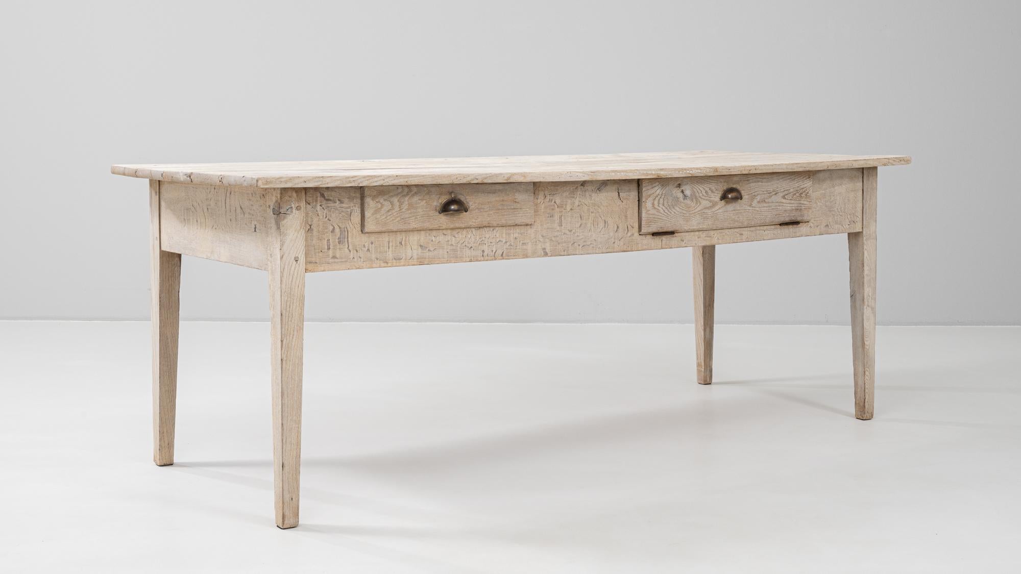 Mesa de comedor francesa de roble de 1900 en venta 2