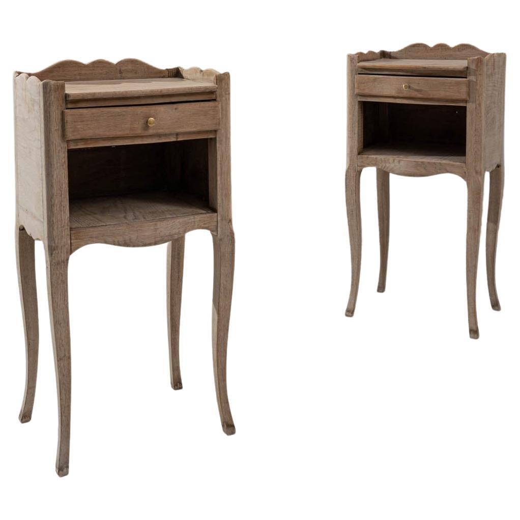 1900s French Oak Side Tables, a Pair 