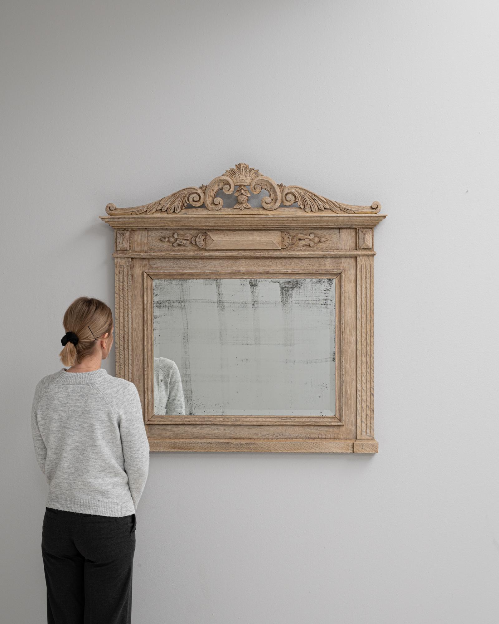 Francese Specchio da parete in Oak francese del 1900 in vendita