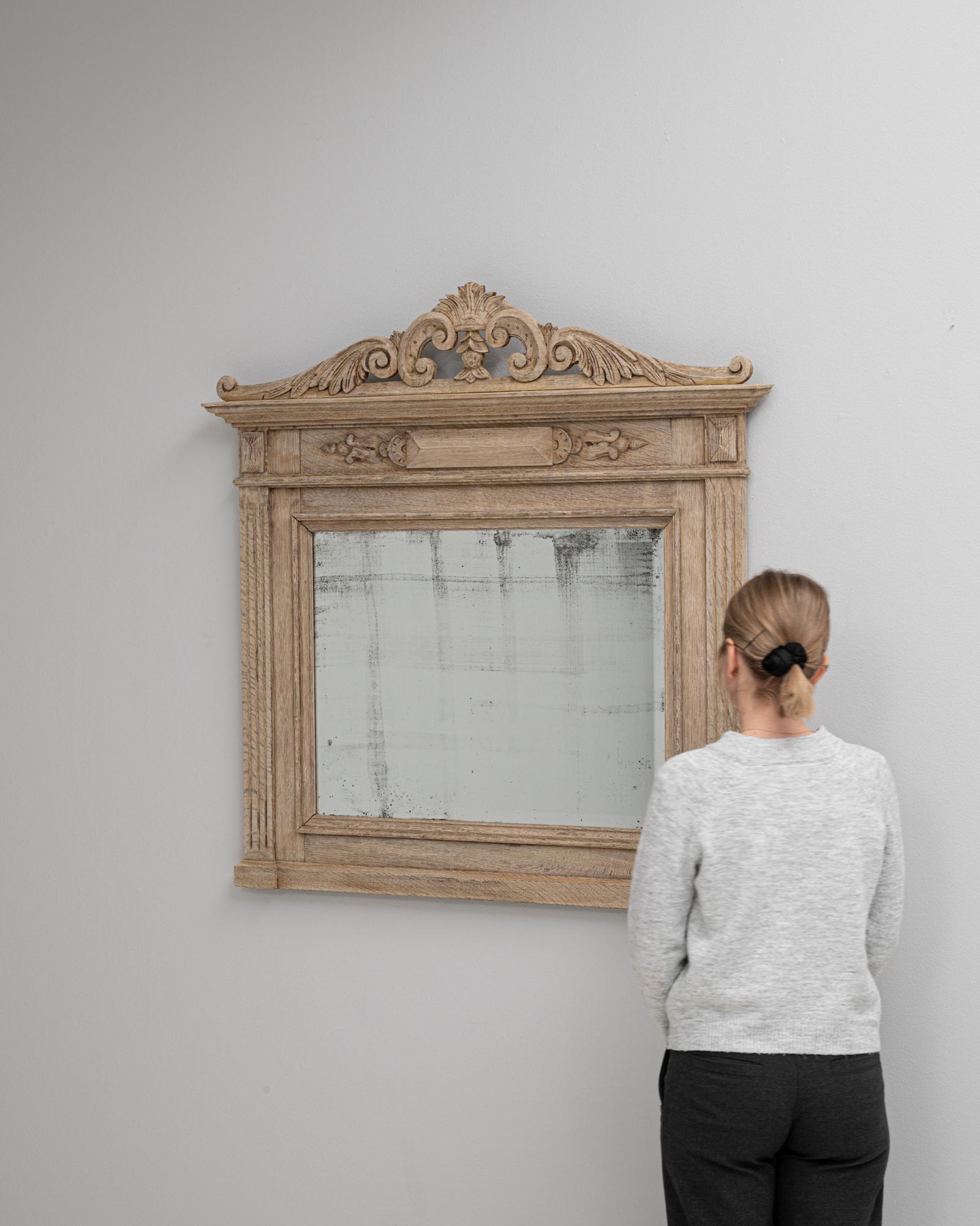 XX secolo Specchio da parete in Oak francese del 1900 in vendita