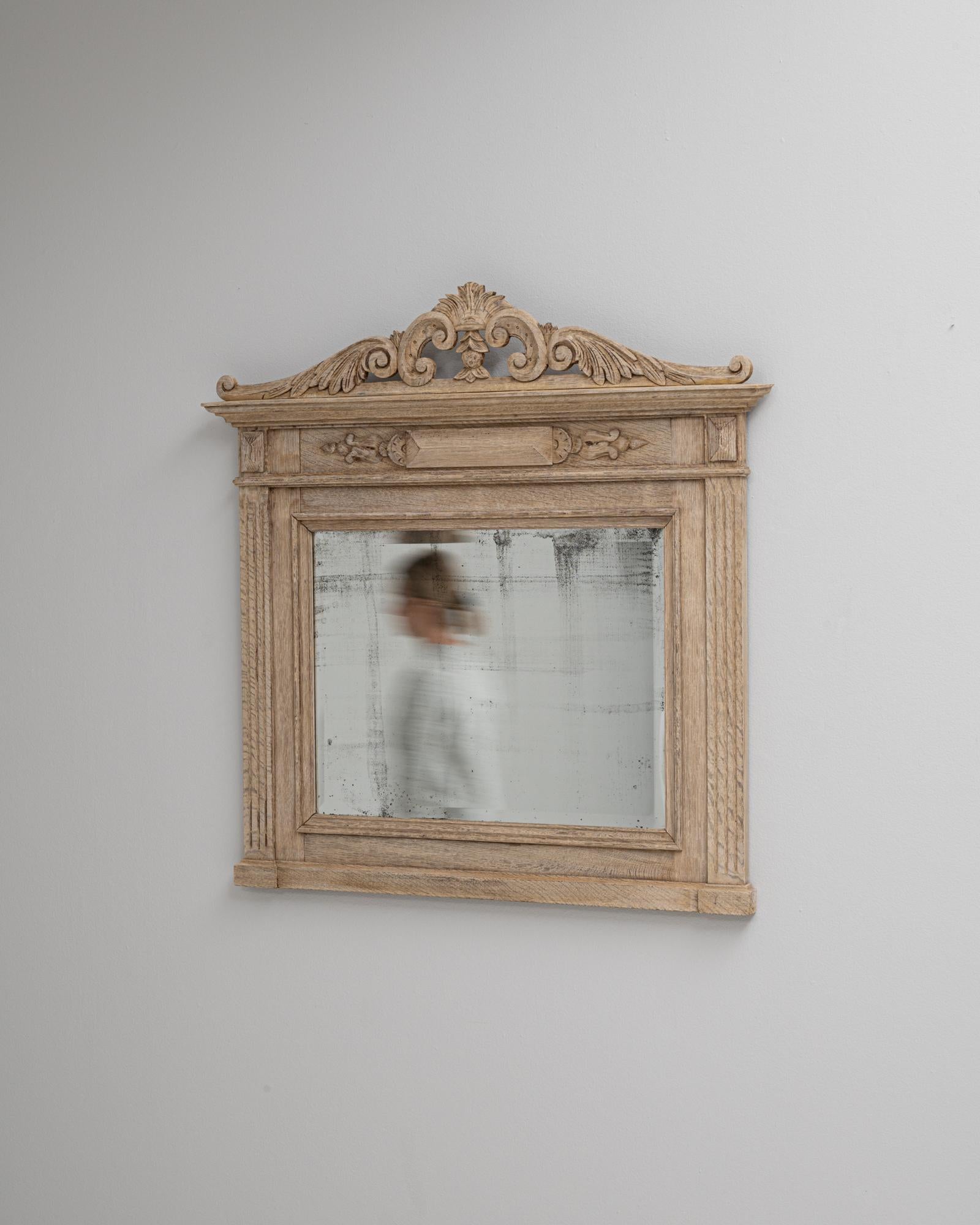 Quercia Specchio da parete in Oak francese del 1900 in vendita