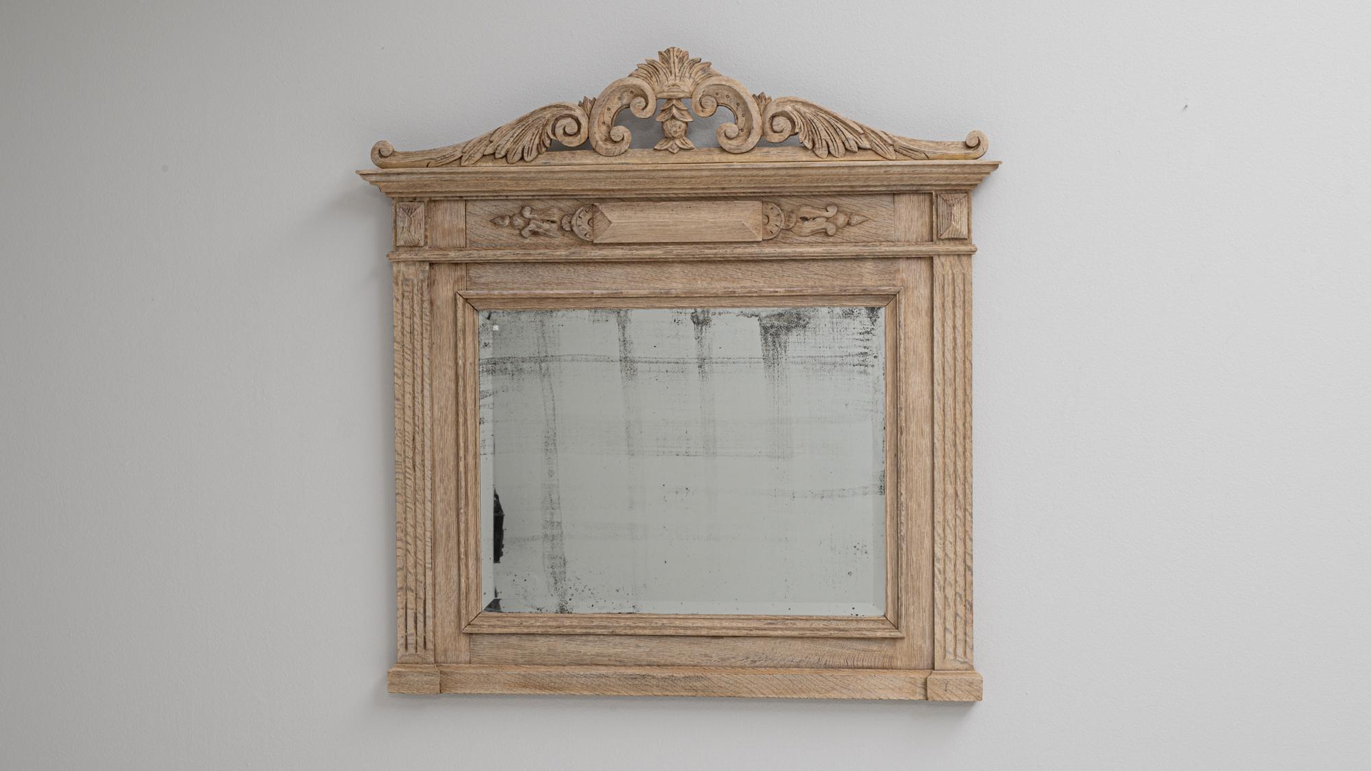 Specchio da parete in Oak francese del 1900 in vendita 2