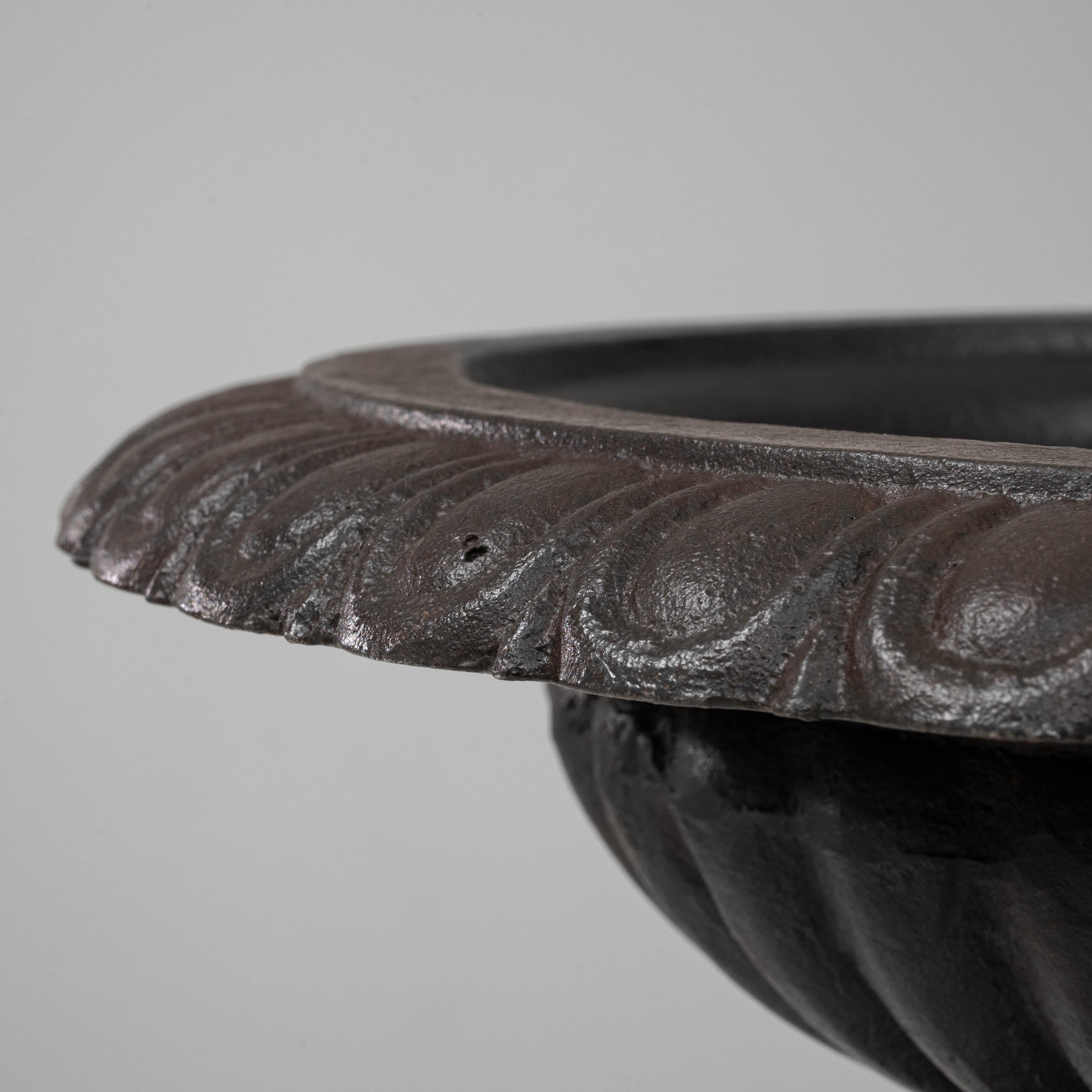 Coppia di fioriere a urna Tazza in ghisa del 1900 in vendita 2