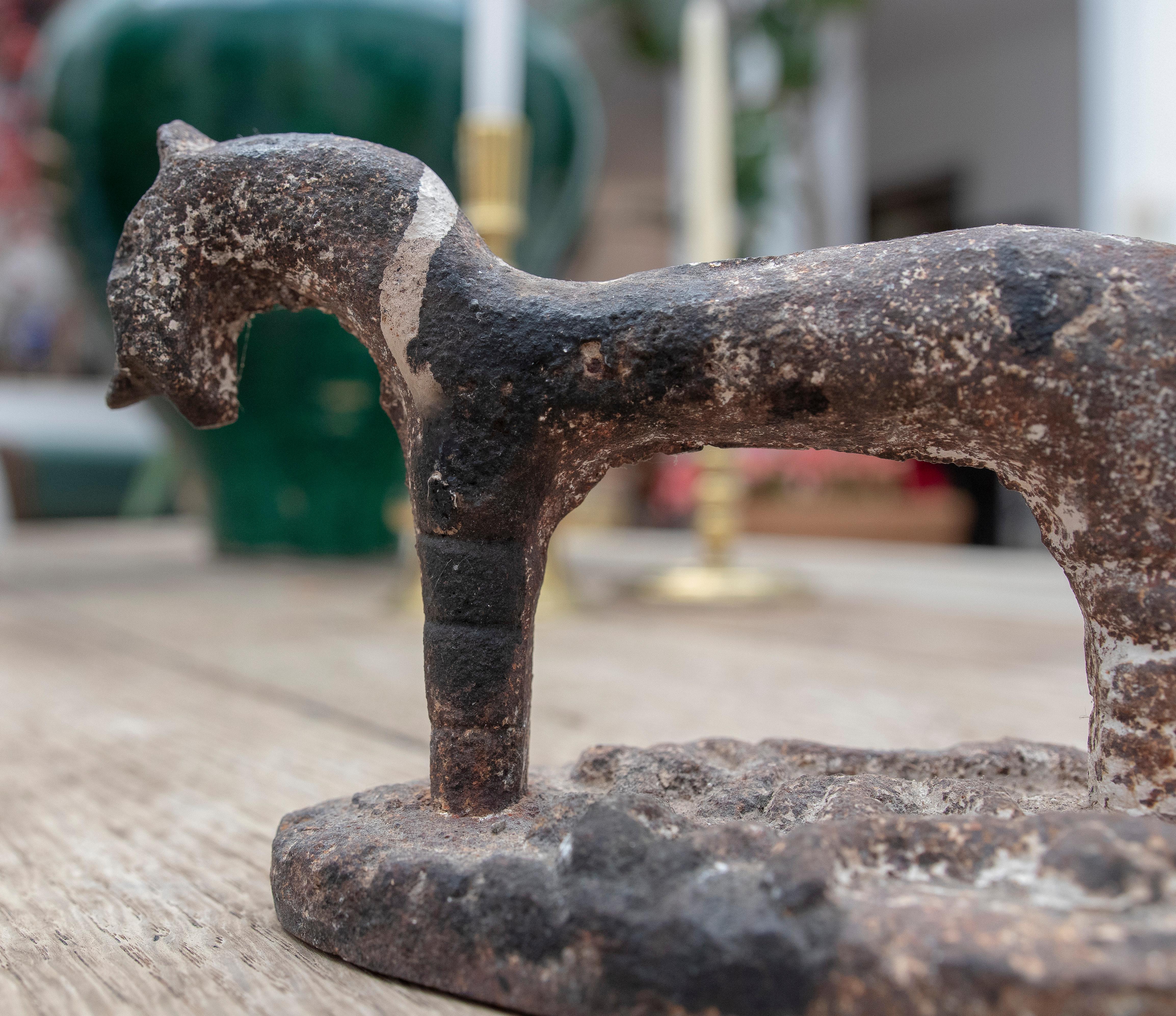 1900s French Pair of Iron Horse Door Holders 7