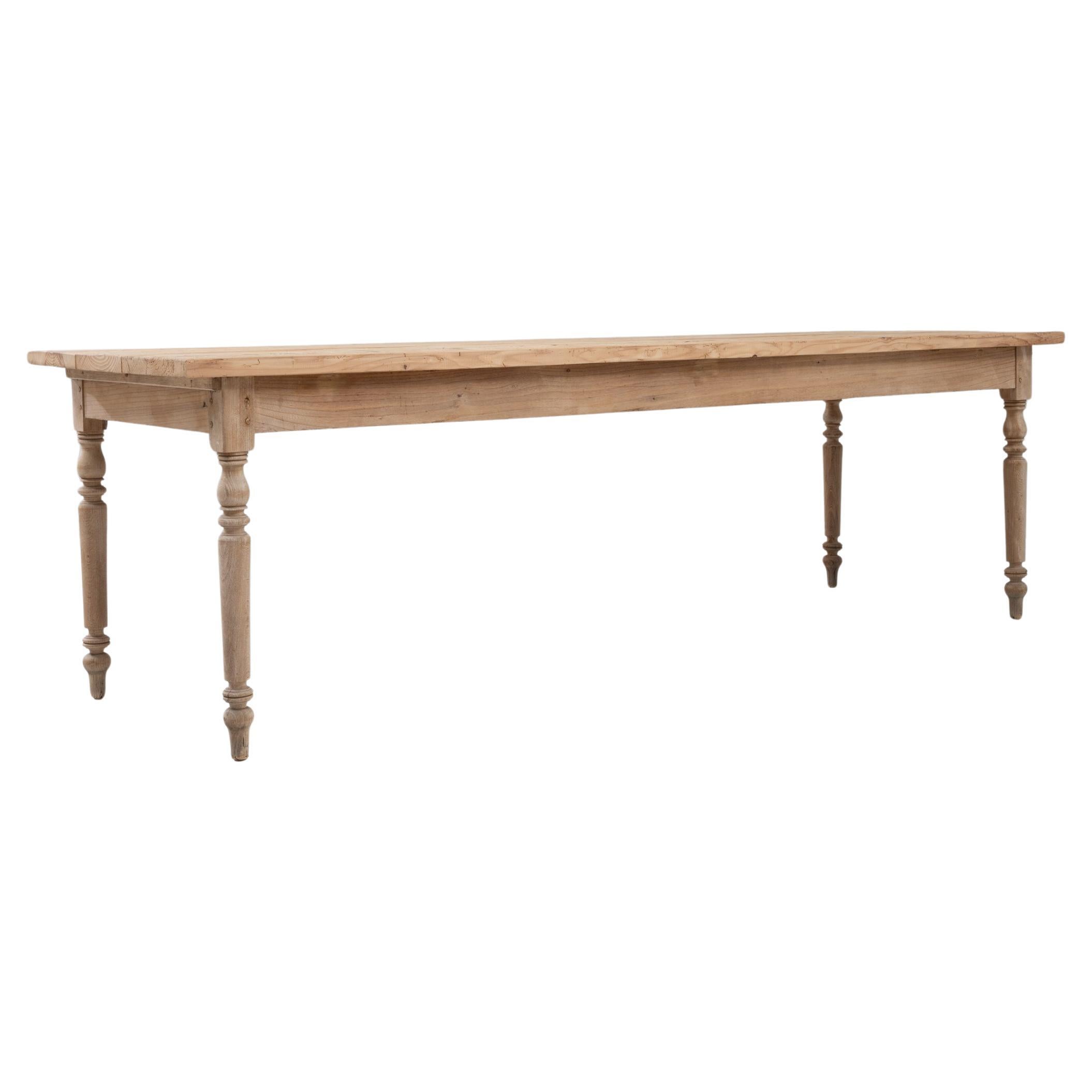 Table de salle à manger en pin français 1900