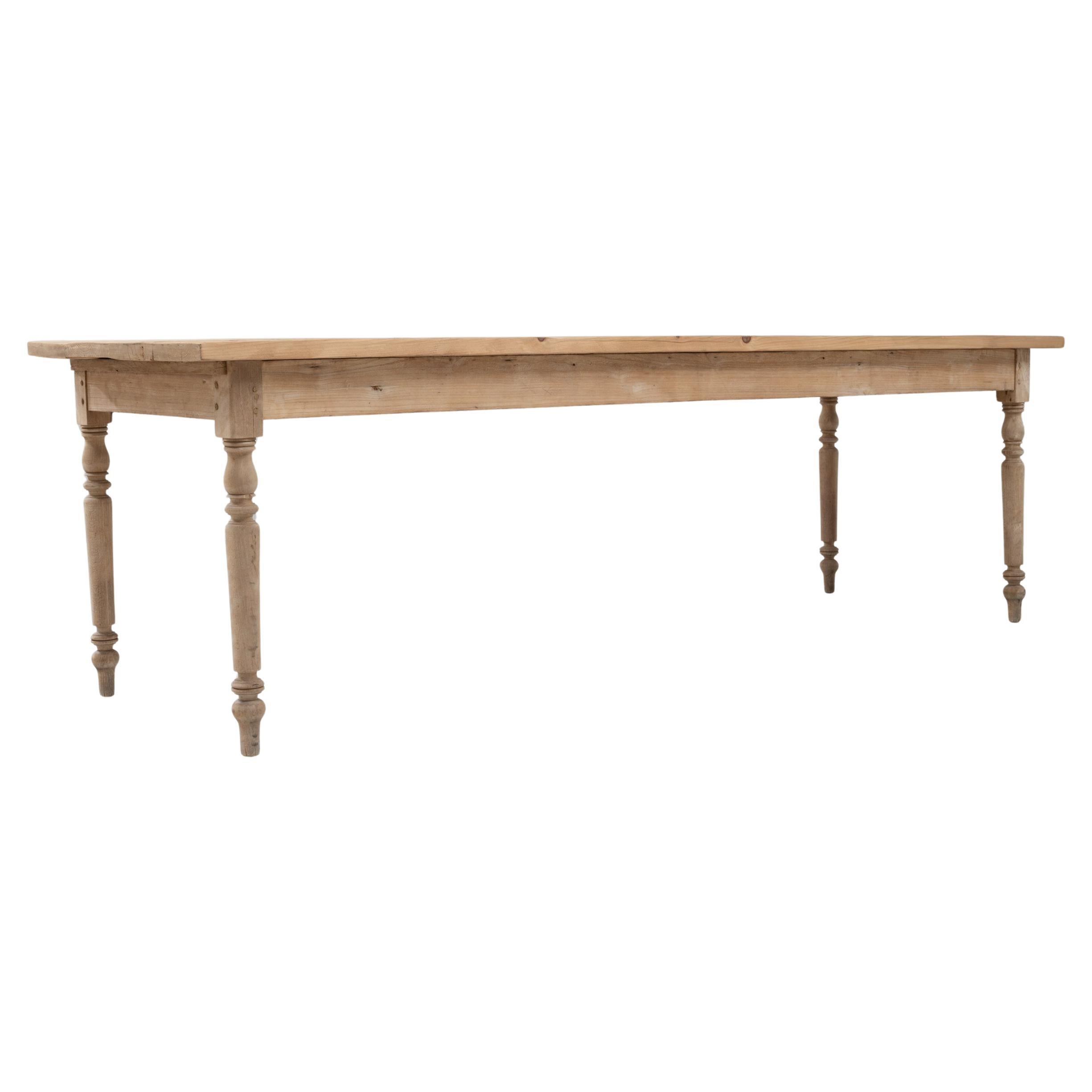 Table de salle à manger en pin français 1900