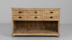 1900s French Pine Shop Counter With Six Drawers