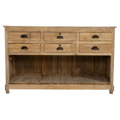 1900s French Pine Shop Counter With Six Drawers 1900s French Pine Shop Counter With Six Drawers