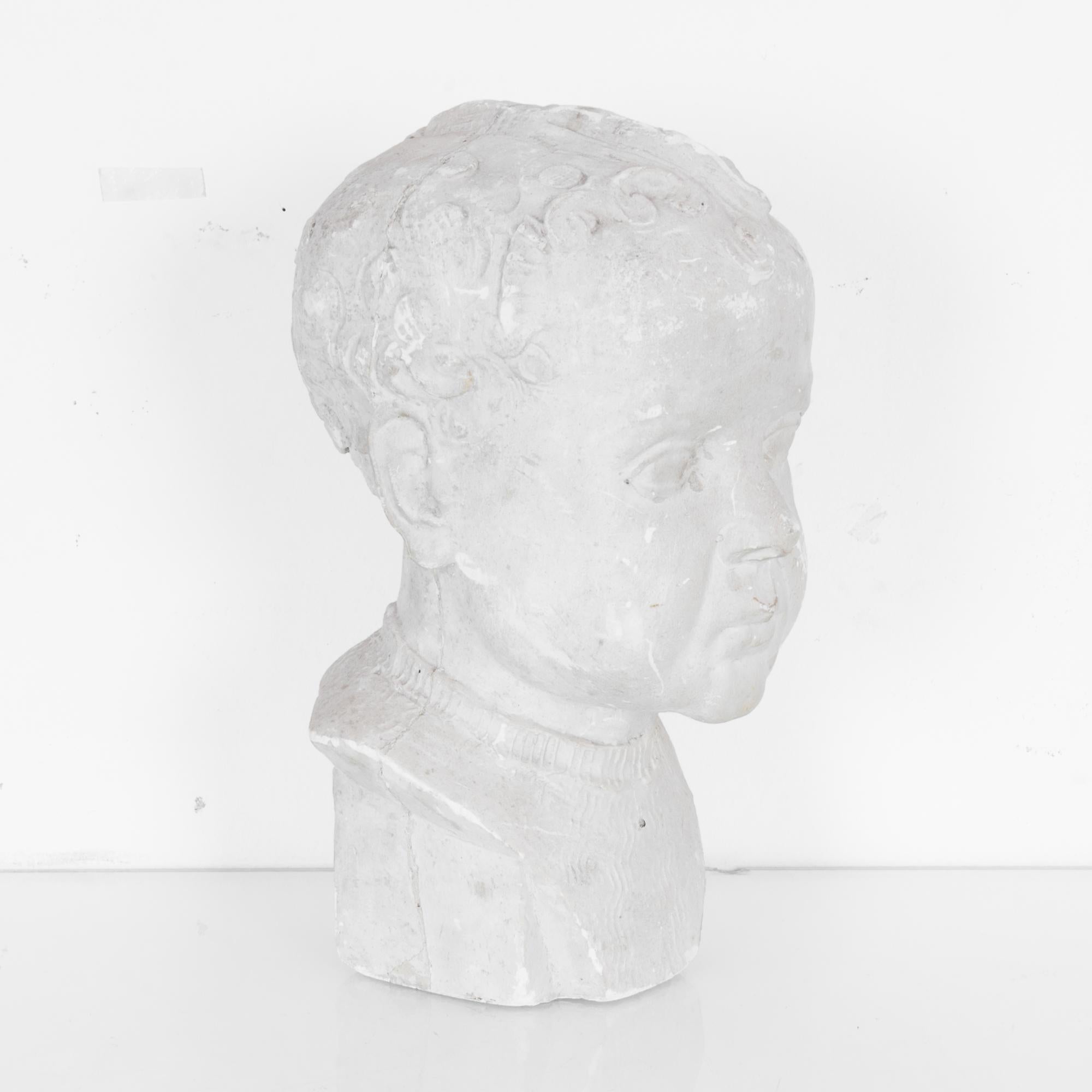 1900s French Plaster Bust In Good Condition In High Point, NC