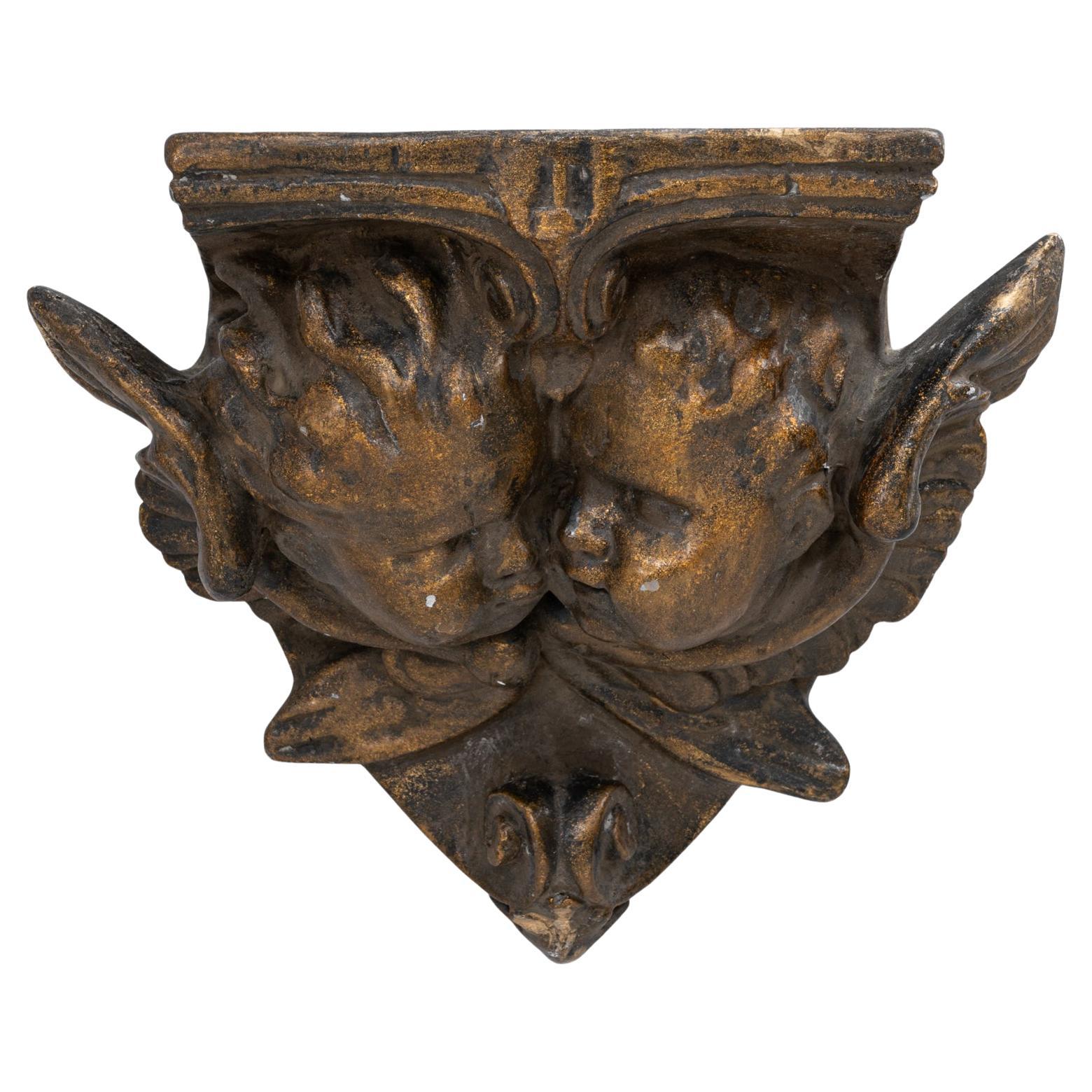 Console à piédestal en plâtre français des années 1900