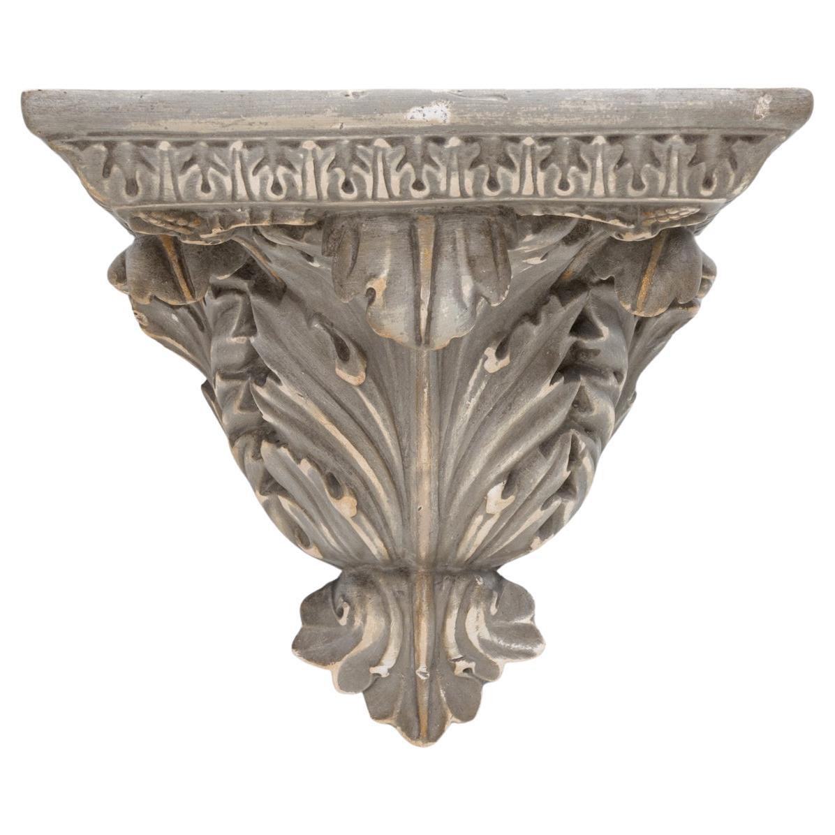 1900s French Plaster Pedestal Shelf