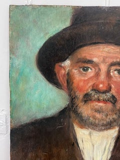 Superb Qualität 1900's Französisch Post Impressionist Öl Porträt der Landmann Hut