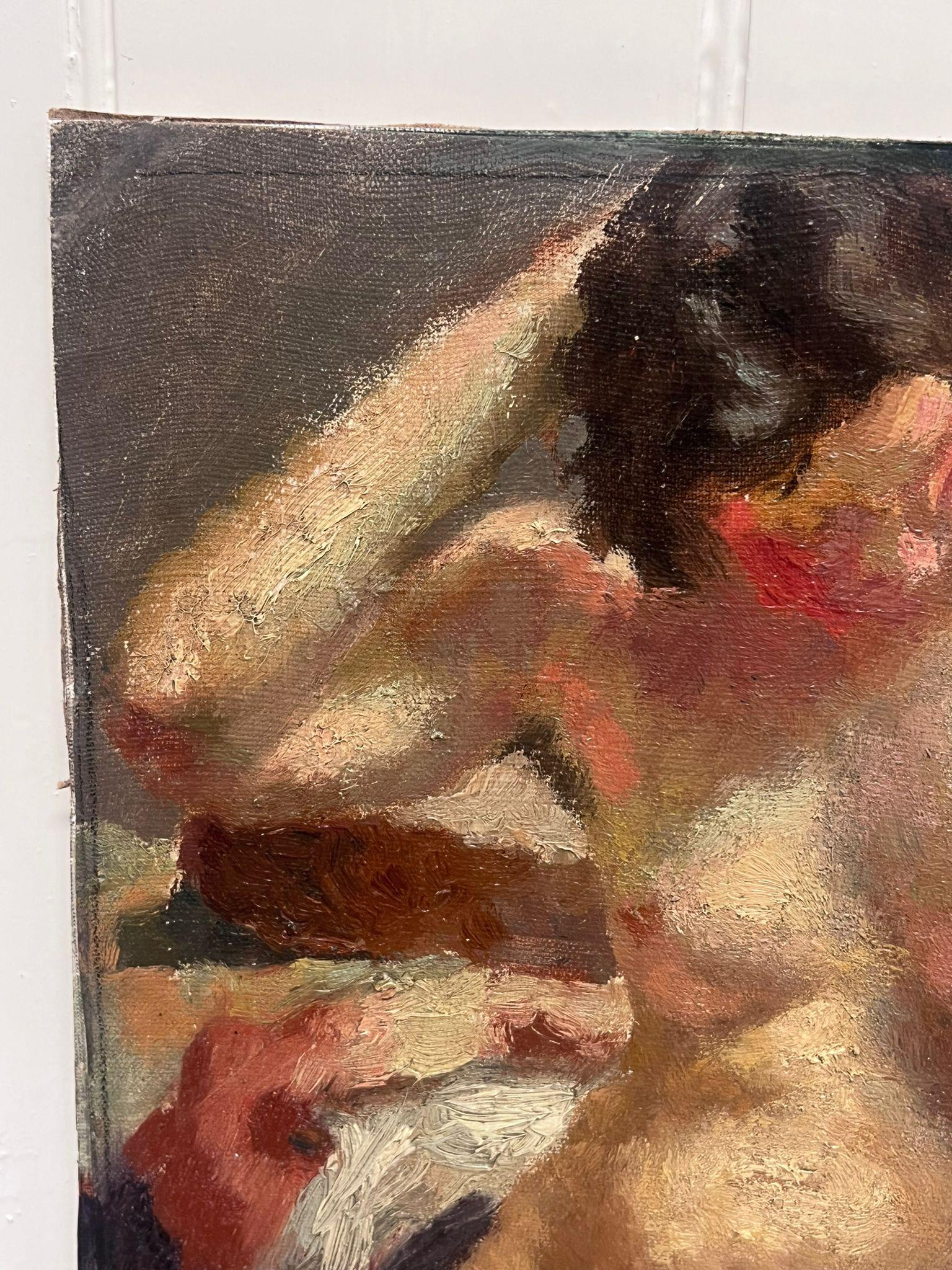 Sehr feine Qualität c.1900's Französisch Porträt einer nackten Dame Post-Impressionist Arbeit (Post-Impressionismus), Painting, von 1900's French Post Impressionist