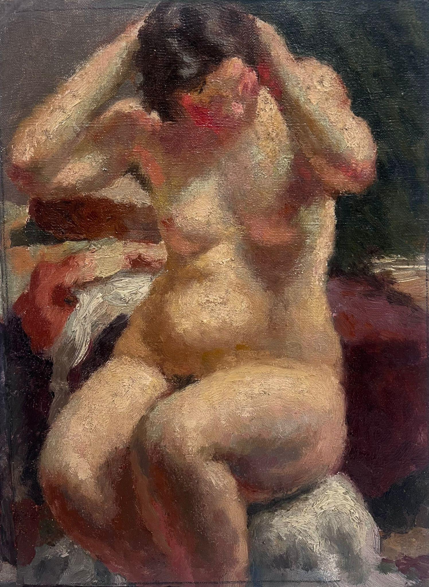 Very Fine Quality c.1900's French Portrait of Nude Lady Post-Impressionist work