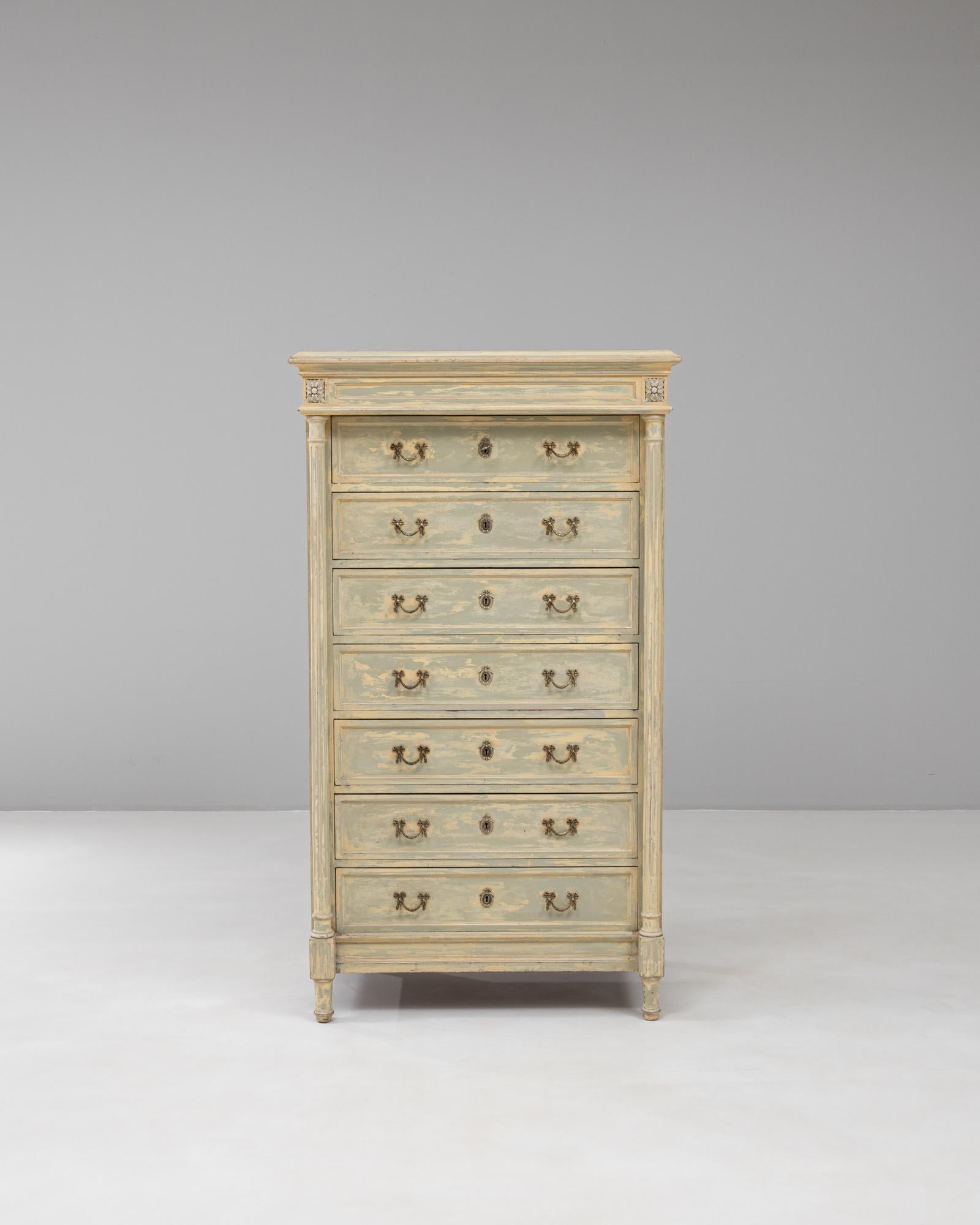 20th Century 1900s French Provincial 7-Drawer Semainier Chest For Sale