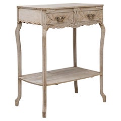 Used 1900s French Provincial Oak Side Table with Drawers