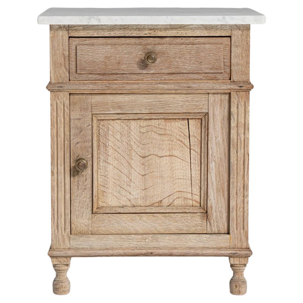 Table d
appoint en Oak Oak 1900 avec plateau en marbre