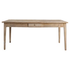 1900s French Provincial Oak Table With Drawer