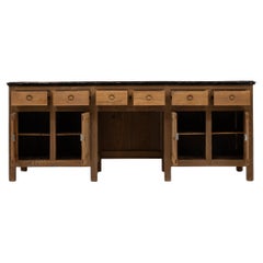 1900s French Provincial Wooden Buffet with Drawers and Cabinet Storage