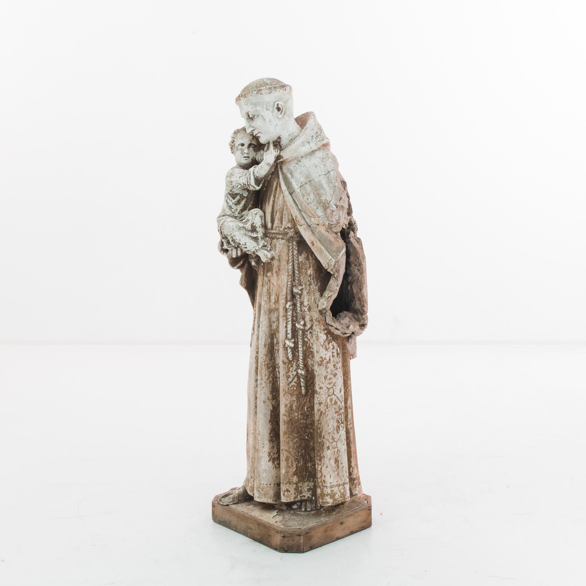 1900s French Saint Anthony Sculpture In Good Condition In High Point, NC