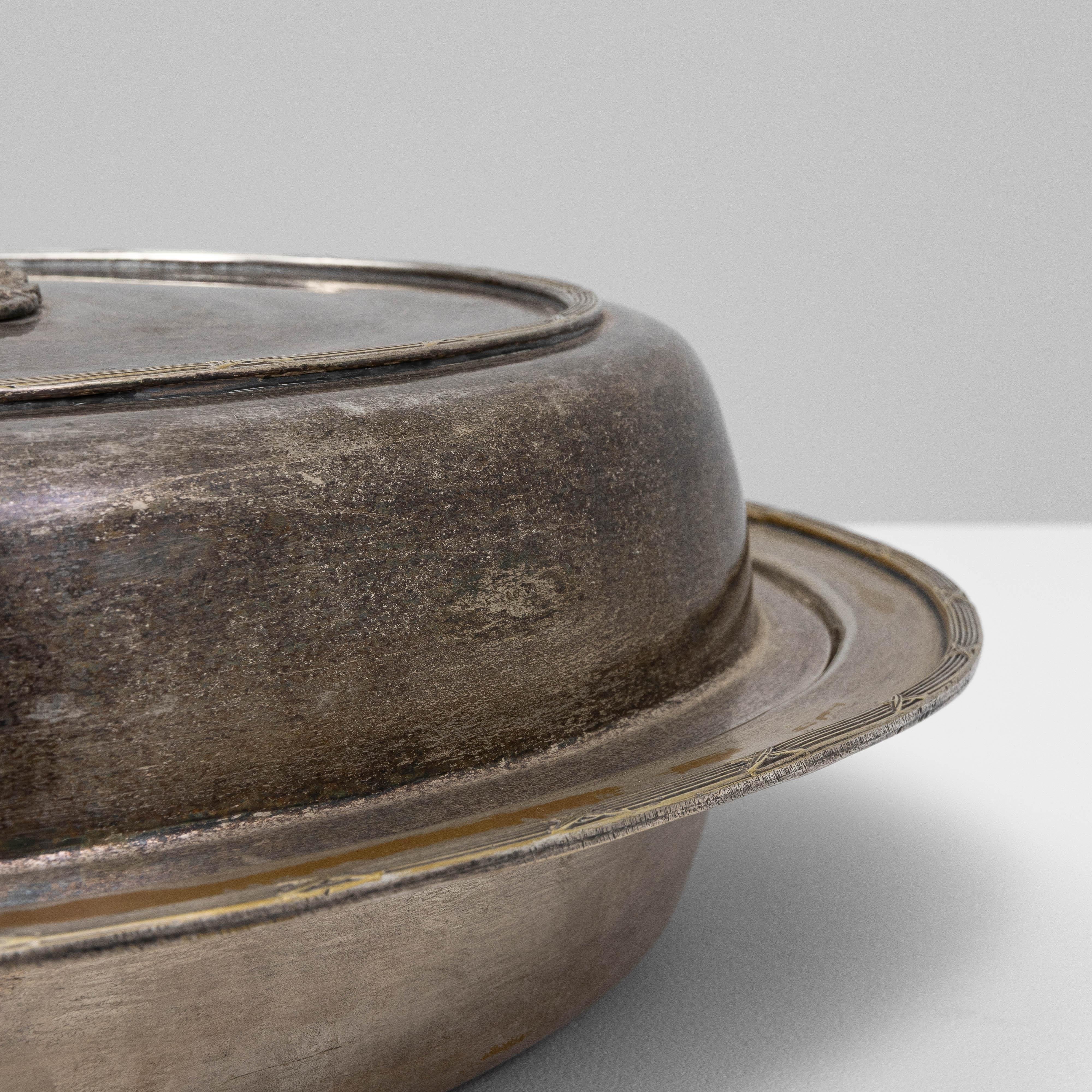 1900er Französische versilberte Bratpfanne im Angebot 5