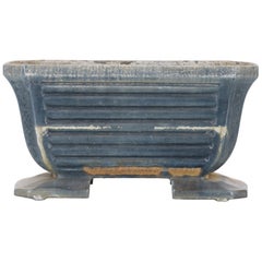 1900s French Slate Blue Cast Iron Planter