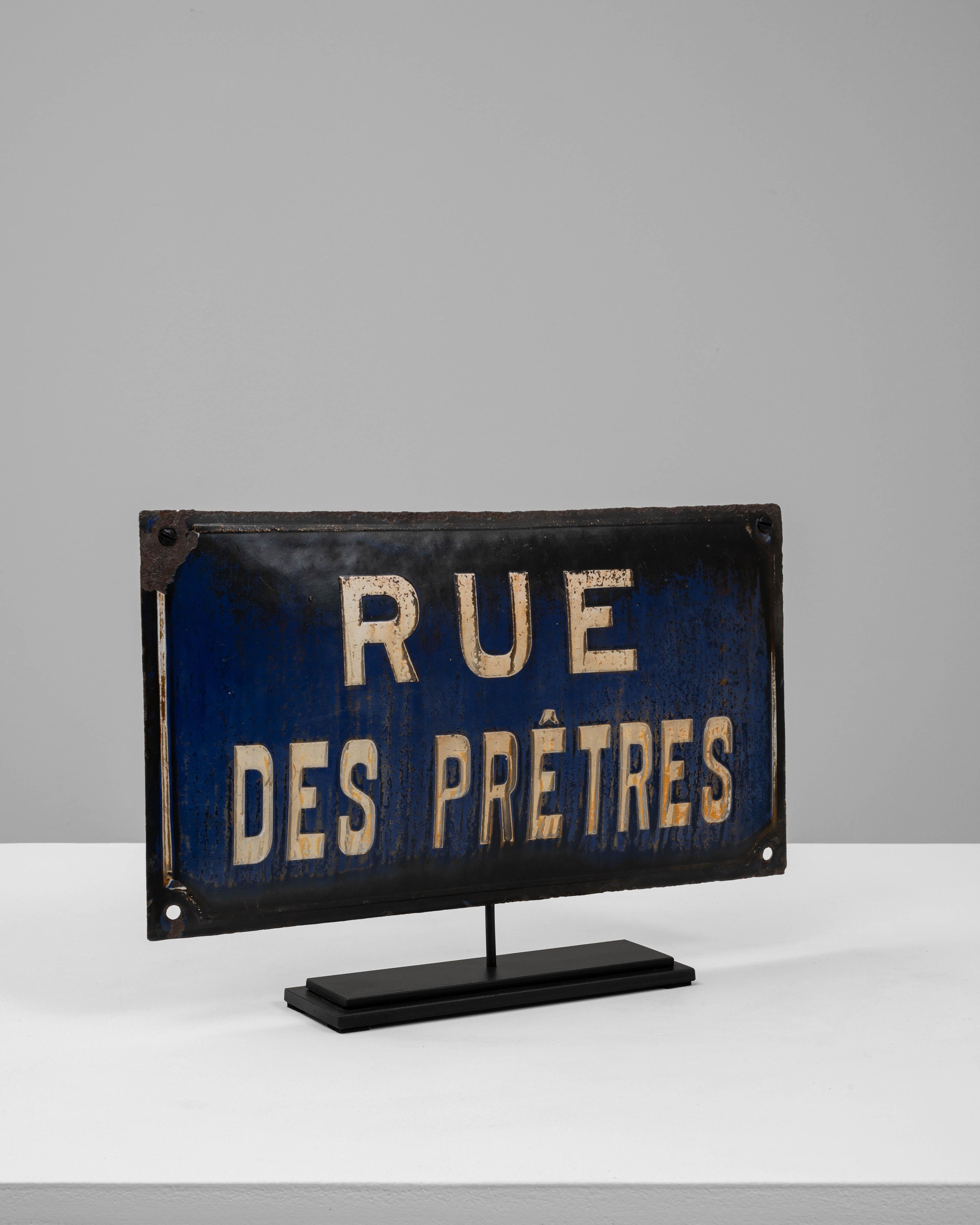 Rue des Prêtres 1900, panneau en métal sur pied en vente 3