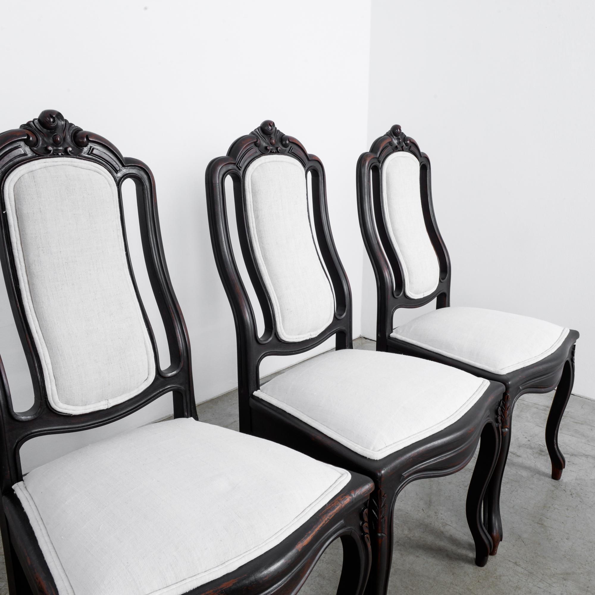19th Century 1900s French Upholstered Dining Chairs, Set of Six