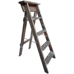 1900s French Vintage Artists Painting Ladder / Library Steps / Shop Display