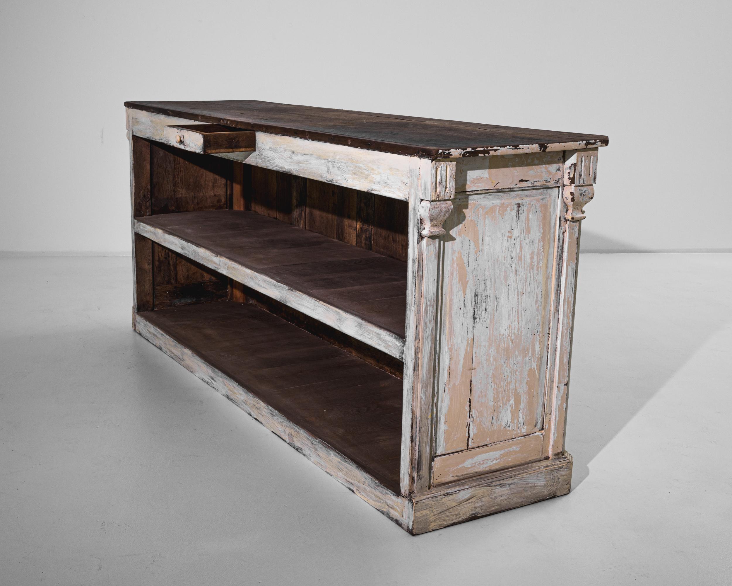 Wood 1900s French White Patinated Bar For Sale