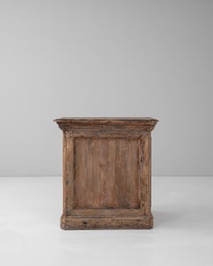 Antique French Patinated Bar, Solid Wood, Rustic Early 20th Century