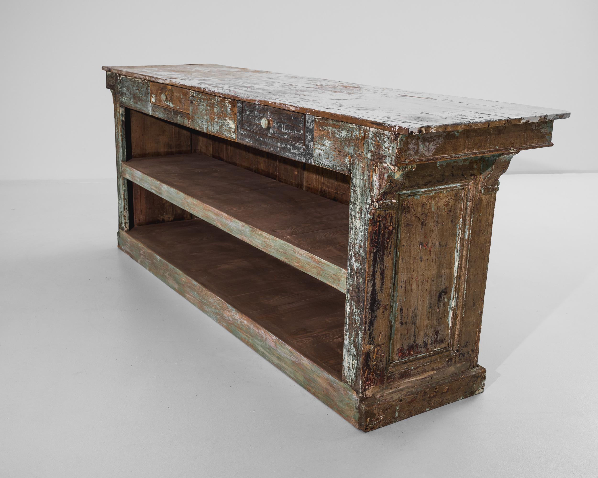 20th Century 1900s French Wood Patinated Bar For Sale