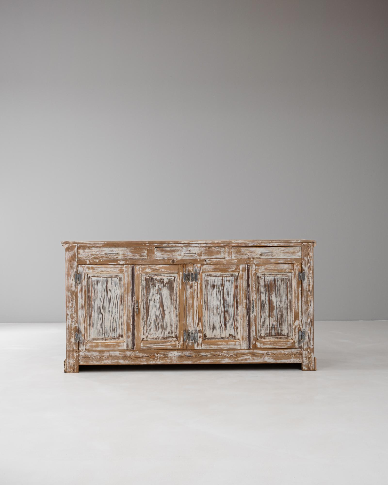 1900s French Wood Patinated Display Counter Shop For Sale 7