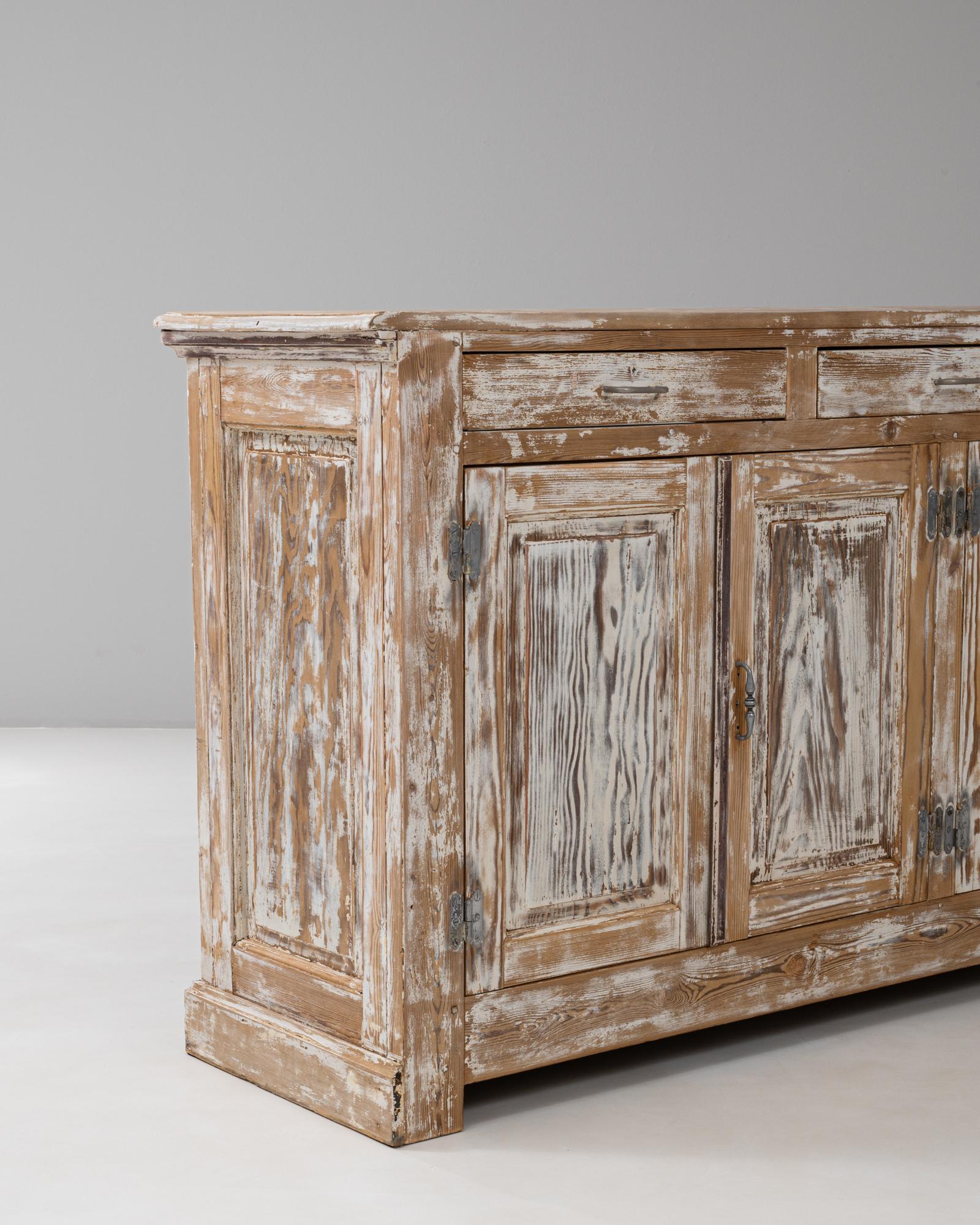 1900s French Wood Patinated Display Counter Shop For Sale 11