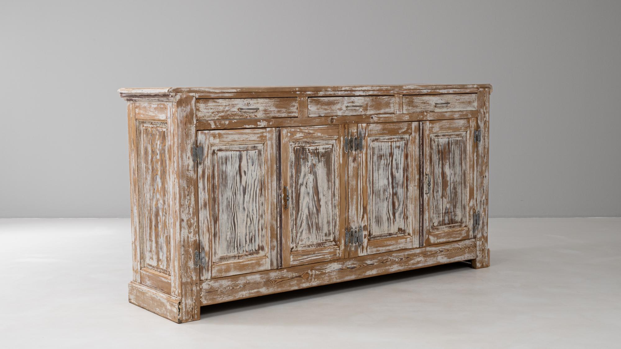 1900s French Wood Patinated Display Counter Shop For Sale 12