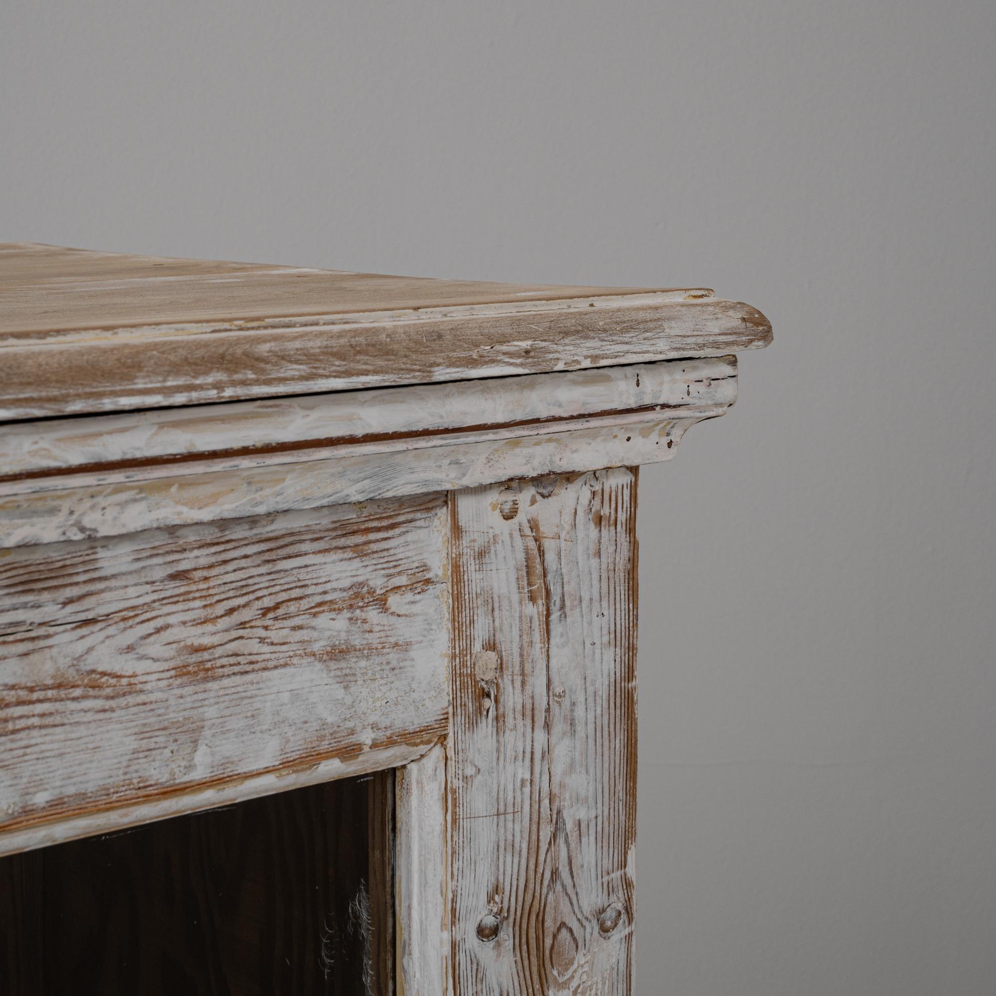 1900s French Wood Patinated Display Counter Shop For Sale 3