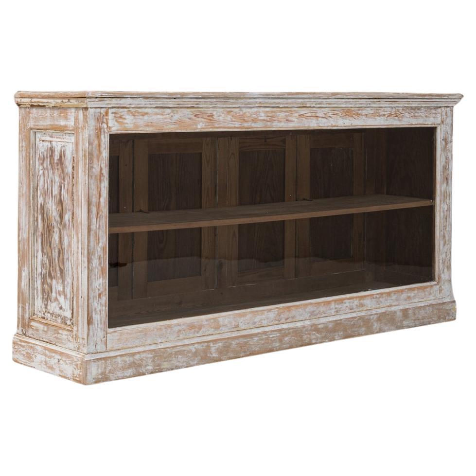 1900s French Wood Patinated Display Counter Shop For Sale
