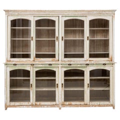 Antique 1900s French Wood Patinated Eight-Door Vitrine