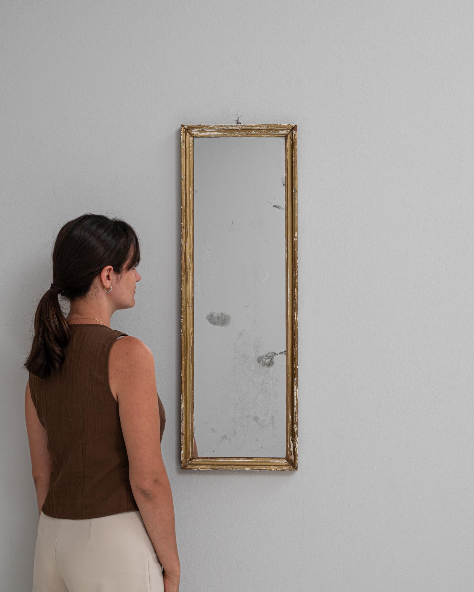 Francese Specchio francese del 1900 in Wood Patinato in vendita